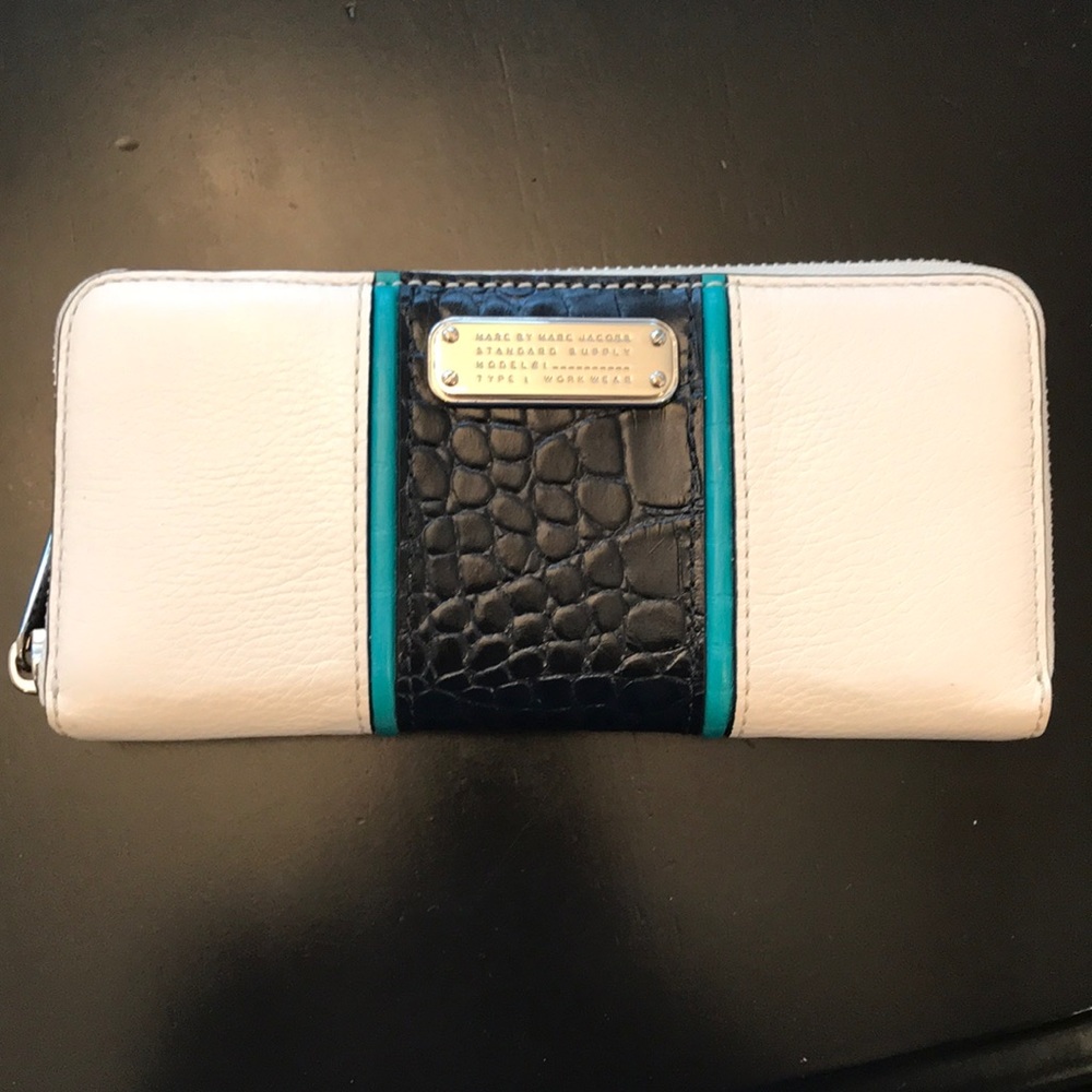 Marc by Marc Jacobs Navy & White Snakeskin Wallet
